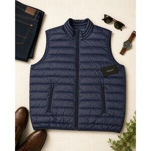 Marc New York Andrew Marc Men’s 2X Navy Quilted Puffer Vest NWT Full Zip